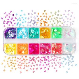 Nail Art Decorations 12 3MM Candy Colour Butterfly Sequins DIY Decorative Mixed Holographic Flash 3D Slice Accessories