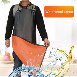 Aprons Waterproof Rubber PVC Apron Lab Work Butcher Dog Grooming Cleaning Fish Industrial Chemicals Resistant Plastic Smock 230307