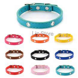 PU Leather Plain Pet Collars Dog Cats Adjustable Solid Colour Collars Outdoor Pets Puppy Supplies Accessories Collar Necklace TH0809