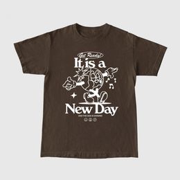 Women's T Shirt It's a Day Graphic Printing Positive Unisex T shirts Short Sleeve Loose Cotton Summer Aesthetic Tees Crewneck Casual Shirts 230306