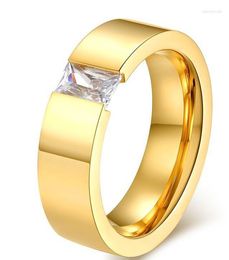 Wedding Rings Gold Engagement Ring Crystals Jewellery Women Girlfriend Valentine's Gift Bridal Accessories Aliancas Casamento YB137