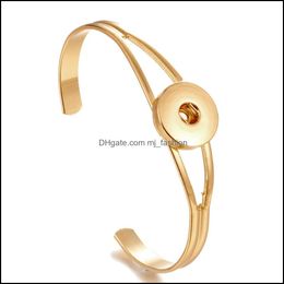 Cuff Snap Button Bracelet Jewellery Gold Sier Colour Plating Bangle Fit 18Mm Snaps Buttons Diy For Women Men Noosa Sz02 Drop Delivery Br Dhby5