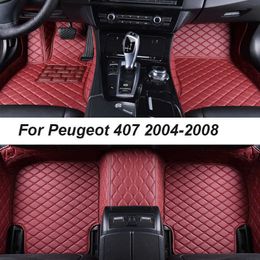 Car Floor Mats For Peugeot 407 2004-2010 DropShipping Centre Auto Interior Accessories Leather Carpets Rugs Foot Pads R230307