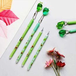 Gel Pens 2 pcslot Crystal Avocado Pendant Gel Pen Ink Pen Promotional Gift Stationery School Office Supply J230306