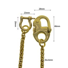 Key Rings Brass wheat wallet jean trousers biker chains snake chain D shackle connector oval sweden nautical carabiner hook ke
