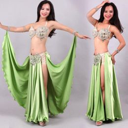 Stage Wear Novelty Sexy Women National Belly Dance Costume Suits Blue Modern Dancing Performance Ladies Bra And Skirt Sets