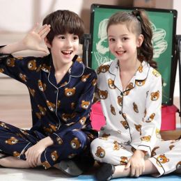 2023 baby Pyjamas Sets Neue Herbst Kinder Cartoon Pyjamas Für Mädchen Jungen Nachtwäsche Lange ärmeln Baumwolle Nachtwäsche Kinder Kleidung