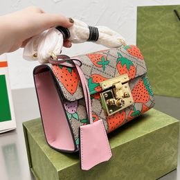 Strawberry Moonlight treasure Box fashion everything temperament locking bag female small square chain bar bag single shoulder crossbody bag