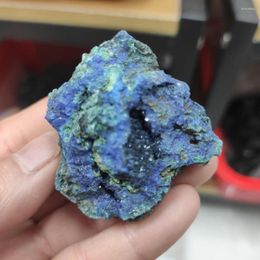 Decorative Figurines 1pcs Natural Mineral Crystal Azurite Malachite Paragenetic Stone Specimen Original Home Decoration