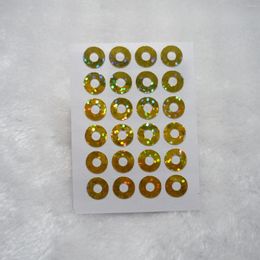 Gift Wrap Gold Hologram Hole Reinforcer Stickers For Tags