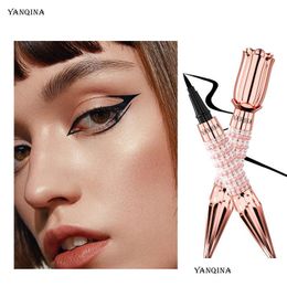 Eyeliner Queens Sceptre Gold Rose Liquid Pen Jet Black Eye Liner Waterproof Sweatproof Hold 24H Long Last Fast Dry Yanqina Wholesale Dhc4F