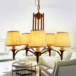Pendant Lamps Multiple Light Country Cloth Hanging Retro Nordic Minimalist Garden Living Room Lamp Bedroom Dining ZX67
