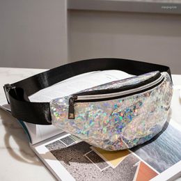 Waist Bags Sequins Holographic Fanny Pack Women's Laser Chest Bag Women Belt Bum 2023 Fashion Satchel