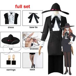 Anime Costumes Spy X Family Sylvia Sherwood Cosplay Come Anime Fullmetal Lady Hat Glasses Earrings Socks Handler Uniform Girls Women Outfit Z0301