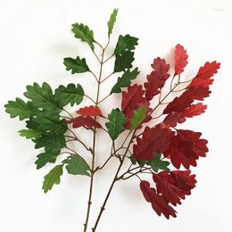 Decorative Flowers Artificial Christmas Branch Silk Autumn Leaves Oak With Fruit Home Shop Party Flower Arrangement Decoration