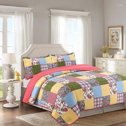 Bedding Sets All Cotton Quilted Quilt Cover Three Piece Sheet Set Simple Printing Air Conditioner Pillow Splicing Bed