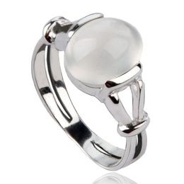 Cluster Rings Sterling Silver The Saga Bella Moonstone Hecatolite Ring High Quality Fashion Women Jewellery Fan Gift