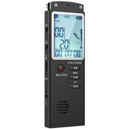 16GB Memory Digital Voice Activated Recorder Dual-Mic Noise Cancelling Audio Recorder with Playback, Large LCD Screen and Built-in Speaker MP3 Audio recording PQ146