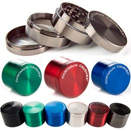 Colourful Grinder Herb Chromium Crusher Grinders Somking Accessories Diameter 40mm 50mm 55mm 63mm Smoking Grinders Zinc Alloy Metal Cigarette Machine