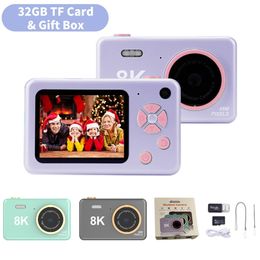 Toy Cameras Mini Children Camera Toy 2.4 Inch HD Screen Pography 32GB USB Charging Digital Cartoon Cam for Kids Girl Gift 230307