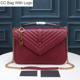 CC Bag Other Bags Fasion Luxury Women SLP Shoulder Bags Designer Ladies Commuter Cross Body Messenger Goat Grain Leather Hand Embroidered V Thread Tote Female 9