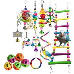 Other Bird Supplies Combination Parrot Toys Articles Bite Pet For Training Funny Swing Ball Bell Standing