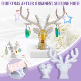 Christmas Decorations Elks DIY Epoxy Molds Antler Decoration Silicone Fondant Baking Candy Chocolate Gumpaste Jelly And Mold