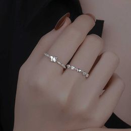 Band Rings PANJBJ 925 Sterling Silver Braided Shape Butterfly Ladies High Sense Fashion Love Open Ring AA230306