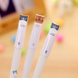 Gel Pens 3 pcsLot Cute cat gel pen The cat's story printing Black ink pens zakka Canetas escolar office material school supplies J230306