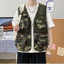 Men's Vests Fashion Men Vest Summer Breathable Mens Jackets Multi-pockets Professional Pography Work Waistcoat