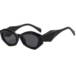 Homens de moda e feminino foto de rua Óculos de sol pequenos copos de moldura de polígono de polígono PC Óculos de sol para PC