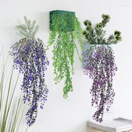 Decorative Flowers 80cm Artificial Green Leaves Plant Vine Wedding Party DIY Wall Hanging Decoration Home Garden Garland Fake Lvy Rattan