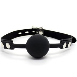Fitness Balls Black Open Breathable Mouth Ball Diameter 1 1/2" Legth 15"-23"Training ball 230307