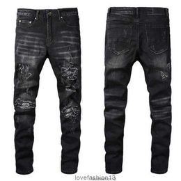 Mens Jeans Cool capri pants Luxury Designer Denim Pant Distressed Ripped Biker Black Blue Jean Slim Fit Motorcycle Size 28-40