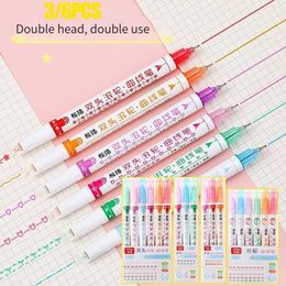 Highlighters Graffiti Highlighters Marker Flowershaped Curve Line Multiple Shapes Markers Pen Integrated Curve Highlighter Pen J230302