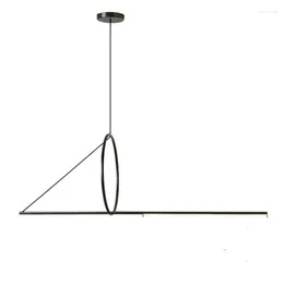 Pendant Lamps Postmodern Minimalist Geometric Living Room Dining Lamp Creative Personality Strip Lights