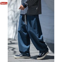 Men's Jeans HANLU Autumn Winter Trend Loose Oversized Denim Pants Japanese Style Streetwear Baggy Jeans For Men Y2k Clothes 230307