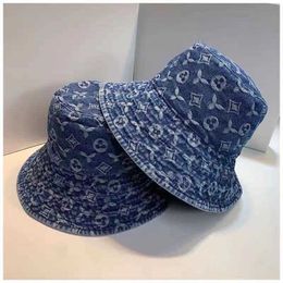 Chapéu de balde de cowboy casual boné unissex de luxo feminino masculino chapéus de grife legal casquette denim estampado boné masculino gorro D2109152HL