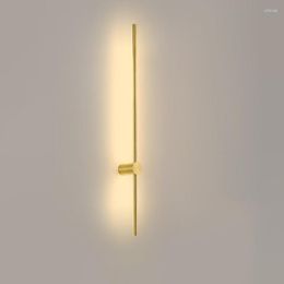 Wall Lamp Copper Color Aluminum Hallway Long Minimalist Lights Living Room Bedroom Staircase Light Bedside Sconce