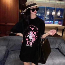 Women's T-Shirt Designer summer explosion spring season new loose love short sleeve T-shirt for men and women lovers ins fashion style X2ZC