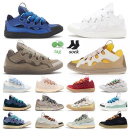 Original leather curb casual shoes dress shoes men women sneakers Triple White Racer Blue Beige Yellow Light Grey Blue Black Red Grey Dark Green Light Blue