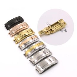 9mm x 9mm Brush Polish Stainless Steel Watch Band Buckle Glide Lock Clasp Steel For Bracelet Rubber Leather Strap Belt276f