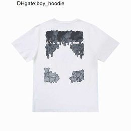 Off Designer Cross Fashion Gradient Dissolve Arrow Printing Short Sleeves T Shirt Mens Top Tee T-shirt Casual Women X 3J3Q