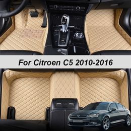 Carpets Luxury Leather 3D interior Parts Custom Car Mats With Pockets Floor Carpet Rugs For Citroen C5 2010-2016 accessories R230307