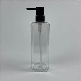 Storage Bottles Transparent 500ml X 20 INS Style Refillable Lotion Pump Square Bottle Empty Plastic Dispenser For Shampoo Body Shower Gel