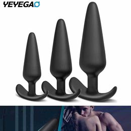 Anal Toys Silicone Anal Plug Pack of 3 Butt Plugs Training Set for Beginners Advanced Users with Flared Base Prostate Sex Toys L230306