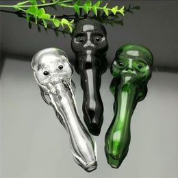Hookahs new Europe and Americaglass pipe bubbler smoking pipe water Glass bong Coloured hollow glass skull pipe