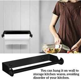 Toilet Paper Holders 2023 Fashion Self-adhesive Tissue Roll Holder Portable Towel Rack For Kitchen Bathroom Silver/Black