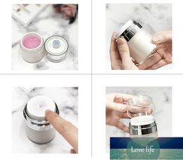 Wholesale Pearl White Acrylic Airless Jar Round Cosmetic Cream Jar Pump Cosmetic Packaging Bottle 15 30 50g