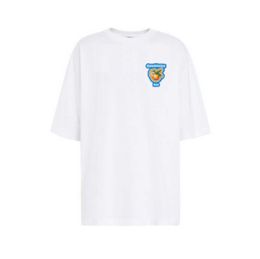 23SS New Casablanca Orange Gradient Print Cotton Classic Fashion T-Shirt Herren und Damen Lockeres und vielseitiges Kurzarm-T-Shirt